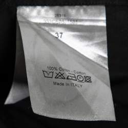 Dior Black Cotton Contrast Collar Detailed Button Front Shirt S
