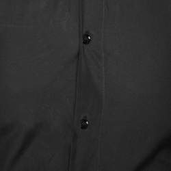 Dior Black Cotton Contrast Collar Detailed Button Front Shirt S