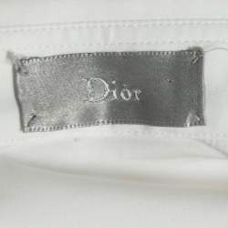 Dior White Cotton Stripe Trimmed Button Front Shirt S