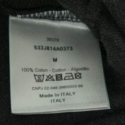Pre Owned Dior Grey Cotton Pique Contrast Collar Detail Polo T-Shirt M