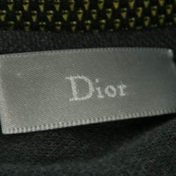 Pre Owned Dior Grey Cotton Pique Contrast Collar Detail Polo T-Shirt M