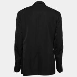 Dior Black Wool Side Striped Panel Blazer L