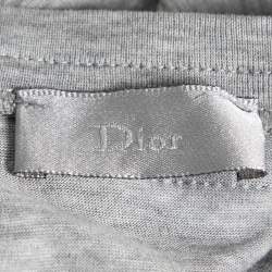 Dior Grey Cotton V-Neck Short Sleeve T-Shirt S