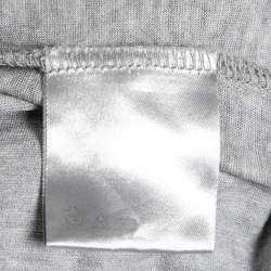 Dior Grey Cotton V-Neck Short Sleeve T-Shirt S