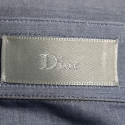 Dior Blue Cotton Button Front Shirt S