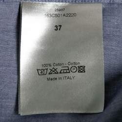 Dior Blue Cotton Button Front Shirt S