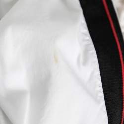 مملوكة مسبقًا قميص ديور قطن أبيض حافة مخططة أزرار أمامية مقاس متوسط (ميديوم)