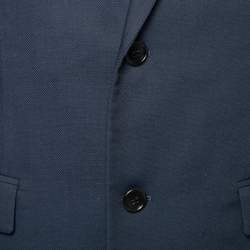 Dior Navy Blue Wool & Cotton Single Breasted Blazer M