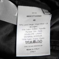 Dior Navy Blue Wool & Cotton Single Breasted Blazer M