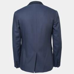 Dior Navy Blue Wool & Cotton Single Breasted Blazer M