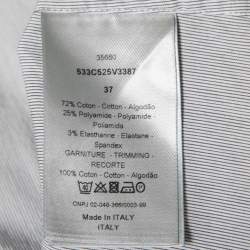 Dior Grey Cotton Contrast Pocket Detail Button Front Shirt S 