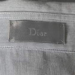Dior Grey Cotton Contrast Pocket Detail Button Front Shirt S 