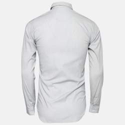 Dior Grey Cotton Contrast Pocket Detail Button Front Shirt S 