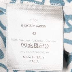 Dior White and Blue Swirl Logo Printed Shirt XL