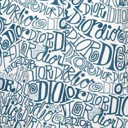 Dior White and Blue Swirl Logo Printed Shirt XL