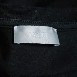 Dior Black Cotton Logo Print Round Neck T-Shirt  XXL