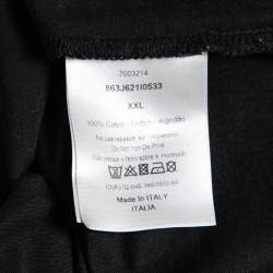 Dior Black Cotton Logo Print Round Neck T-Shirt  XXL