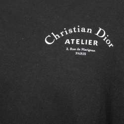 Dior Black Cotton Logo Print Round Neck T-Shirt  XXL
