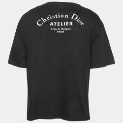 Dior Black Cotton Logo Print Round Neck T-Shirt  XXL