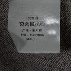 Dior Brown & Grey Oblique Logo Jacquard Knit Button Front Shirt XXL