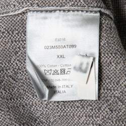 Dior Brown & Grey Oblique Logo Jacquard Knit Button Front Shirt XXL