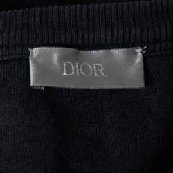 Dior Navy Blue Oblique Monogram Jacquard Terry Short Sleeve T-Shirt XL