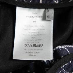 Dior Navy Blue Silk Pearl Print Shorts L