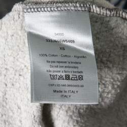 Dior Grey Embroidered Cotton Round Neck Sweatshirt XS