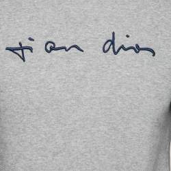 Dior Grey Embroidered Cotton Round Neck Sweatshirt XS