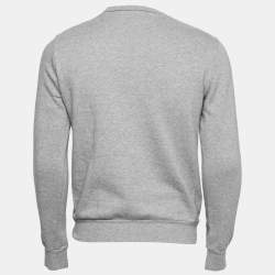 Dior Grey Embroidered Cotton Round Neck Sweatshirt XS