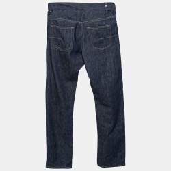 Pre Owned Dior Homme Navy Blue Denim Straight Leg Jeans S Waist 31" 