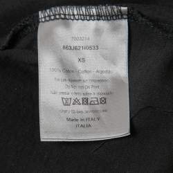 Pre Owned Dior Black Cotton Logo Print Short Sleeve T-Shirt XS