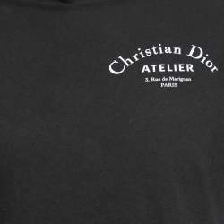 Pre Owned Dior Black Cotton Logo Print Short Sleeve T-Shirt XS