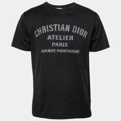 Dior Black Logo Printed Cotton Short Sleeve T-Shirt M