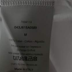 Dior White Cotton Logo Print Crewneck T-Shirt M 