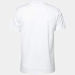 Dior White Cotton Logo Print Crewneck T-Shirt M 
