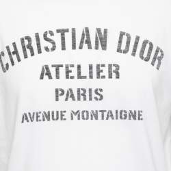 Dior White Cotton Logo Print Crewneck T-Shirt M 