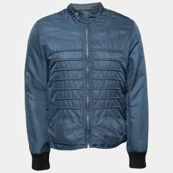 Dior Homme Blue Synthetic Zip-Front Jacket XL   