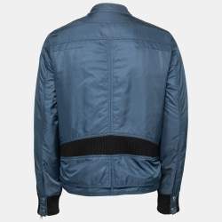 Dior Homme Blue Synthetic Zip-Front Jacket XL   