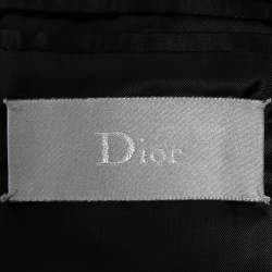 Dior Homme Black Wool & Leather Lapel Single-Breasted Blazer S