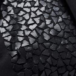 مملوكة مسبقًا Dior Black Wool & Leather Embellished Single Breasted Blazer S