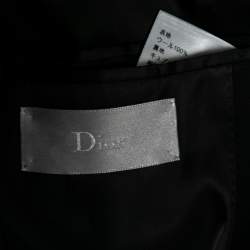 مملوكة مسبقًا Dior Black Wool & Leather Embellished Single Breasted Blazer S