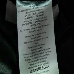 مملوكة مسبقًا Dior Black Wool & Leather Embellished Single Breasted Blazer S