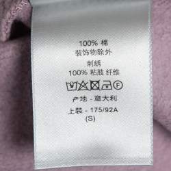 مملوكة مسبقًا Dior Pink Violet CD Icon-Embroidered Cotton Fleece Hoodie S