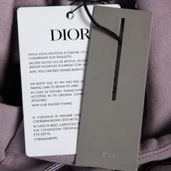 مملوكة مسبقًا Dior Pink Violet CD Icon-Embroidered Cotton Fleece Hoodie S