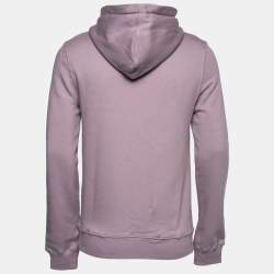 مملوكة مسبقًا Dior Pink Violet CD Icon-Embroidered Cotton Fleece Hoodie S