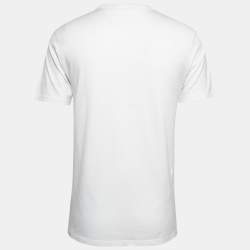 Pre Owned Dior White Logo Printed Cotton Short Sleeve T-Shirt S
