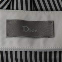 Dior Navy Blue Striped Cotton Open Collar Classic Shirt M 