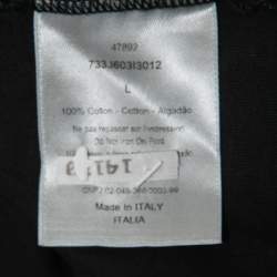 Dior Black Cotton Jersey François Bard Print Crew Neck T-Shirt L