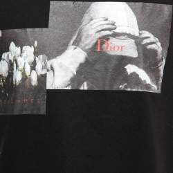 Dior Black Cotton Jersey François Bard Print Crew Neck T-Shirt L